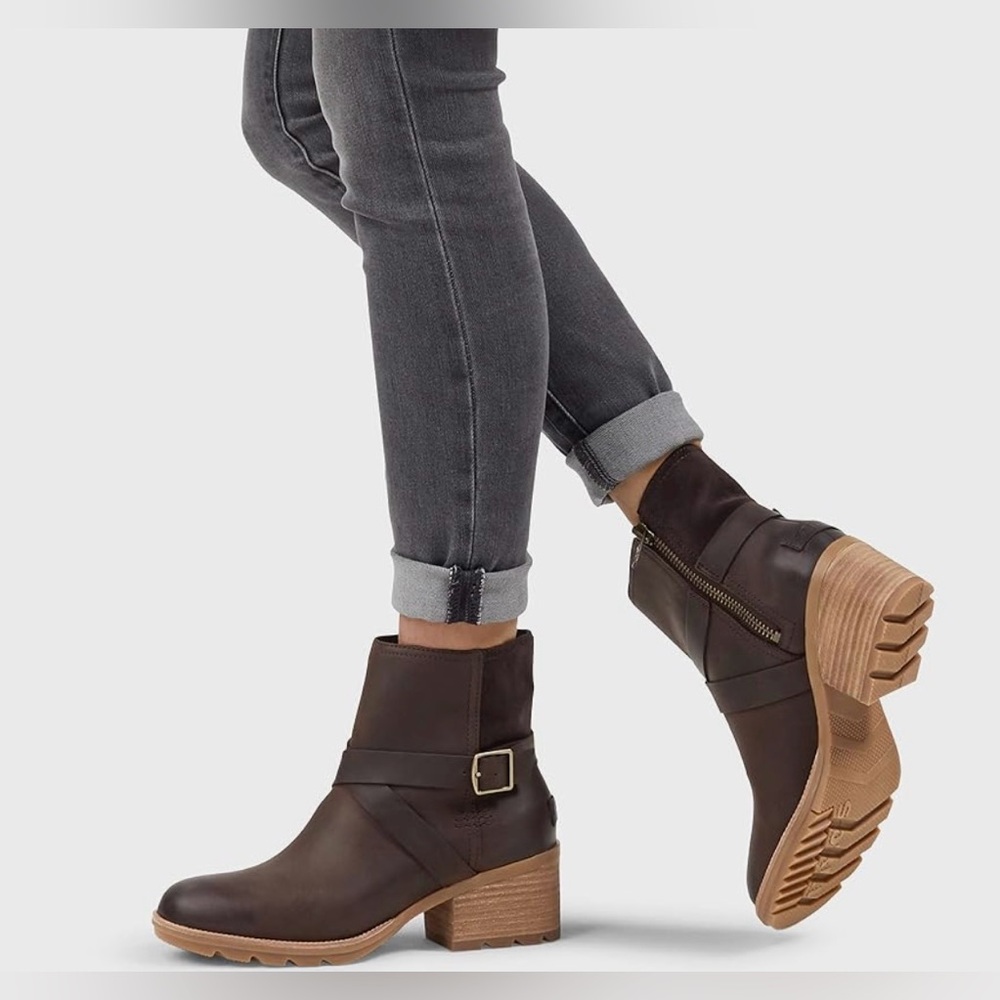 Sorel Women's Cate Buckle Ankle Boots In Brown Casual Waterproof  Comfy Size 9.5